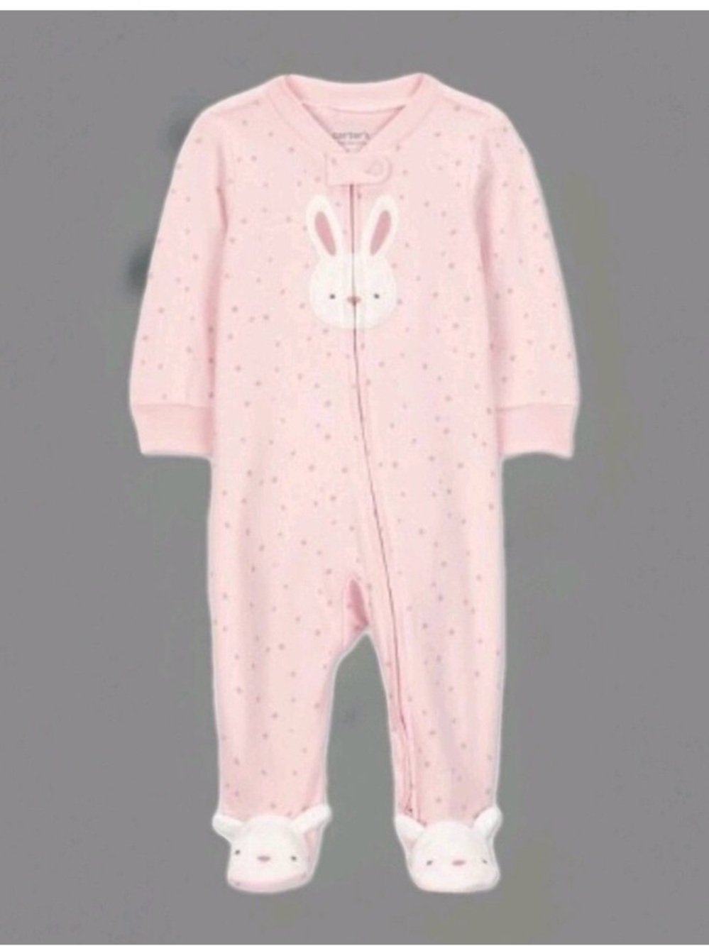 Carter's Light Pink Bunny Footed One-Piece